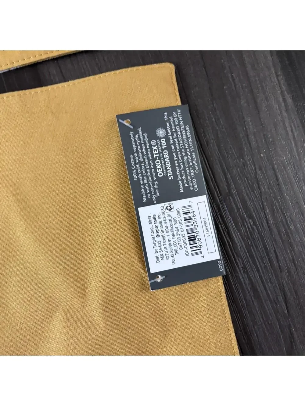 Target Threshold Gold Leaf Placemats Mustard Yellow Set of 2